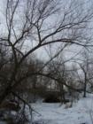 Minnehaha Creek frozen in winter.