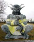 This has to be the strangest photo posted here.  Babylonian god statue on Rte. 13 across from the Smyrna rest area.  It was a prop for   "The Prodigal" starring Lana Turner
      