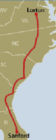 Auto Train Route Map