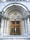 Details of front door of St Barts