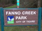Fanno Creek Park, located behind the Tigard City Hall. Great park for walking.