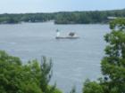 Sunken Rocl Lighthouse, as seen from the top of Bold Castle