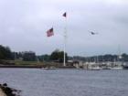 Ship's Mast is used as a flagpole at the Ida Lewis Yacht Club