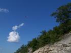 Hanggliders starting their journey.