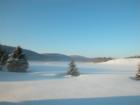 Otego, Otsego County, morning fog over new snow