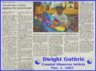 Dwight Guthrie. Athlete and Artist. Waccamaw High School student. Newspaper Article about his talents.
