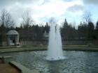 Fountain in the lake behind the San Ramon Community Center