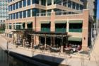 Gooses Acres has outdoor eating along the Woodlands Waterway, watch the ducks while you eat.