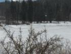 "Snowing" on frozen over Grass Valley Lake located on Lake Arrowhead's Private Golf Course