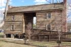 Photo of replica of log house of Nashville's Founder.