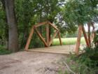 Rustic foot bridge on our 60 acre nature preserve with miles of hike and bike trails. Also great for riding your horses in this quiet country setting