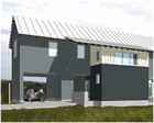 Sample of house being built at Austin's Green Community Agave