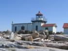 The Point-No-Point Lighthouse stands just east of the town of Hansville.  Construction was completed in 1880, and is now being used by Kitsap County as a park. 
      Photo by Capt. Alan R. Beam, USN, Ret., aka my dad.