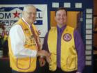 Tom Hall receives the Lions "Key" pin.