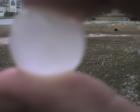 Yep more hail.. look how perfect nature is. this looked just like a crystal marble. 
