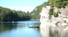 The beautiful Lake Mohonk as viewed from the porch of the Mohonk Mountain House