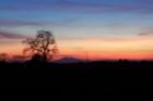 Sun setting from Lodi, California, behind Mt. Diablo
