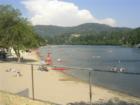 swim beach on a summer day lake gregory --water slides are across the way