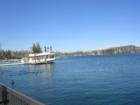 Paddleboat tour boat at Lake Arrowhead Village. Family fun takes about an hour to cruise. View history and lakefront mansions. 