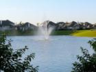 The Louetta Lakes lighted fountain projects a 40 foot spray. Lining the banks of the lake are 42 Crepe Myrtles.