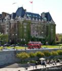 Victoria BC Double Decker Bus in fron the The Empress Hotel. [Photo by Gary Woodburn]