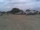 Trailers and horses at the barrel race in April in the Giddings area