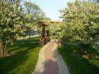 Walkway along Presidential Ave. center median in Hometown, Oswego