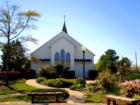 Bolin Chapel, part of First Baptist Church on Pin Oak Rd., in Katy Texas.  The chapel seats 100 people, it was built on this site in 1998 to look like the original white frame Church built in 1914. Photo by Liz Carter, top Katy Realtor since 1976