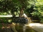 Fountain and stream on Hopeland Garden Pathway
