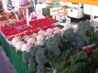 Fresh, locally grown, organic vegetables at the Manhattan Beach Farmer's Market.