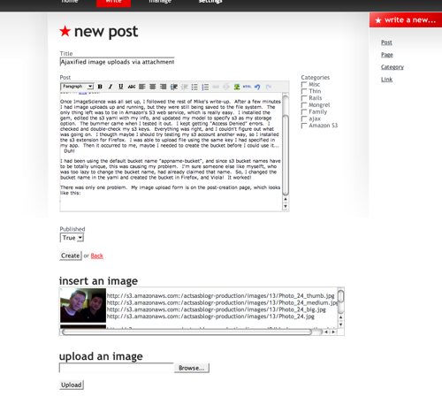 post-creation page