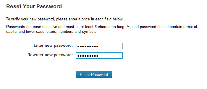 LinkedIn resetting password