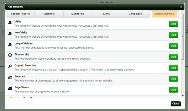 18-google-analytics Google analytics tab