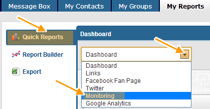 10-dashboard-drop-down quick reports monitoring