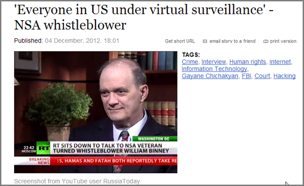 binney NSA whistle blower Walter Binney