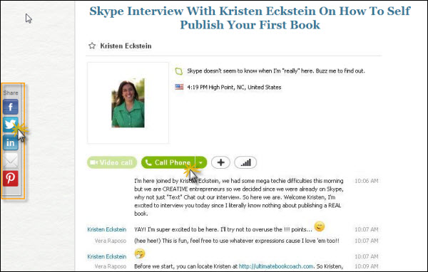 Skype interview as content