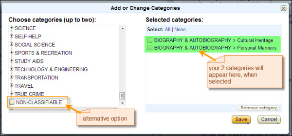 choose book categories