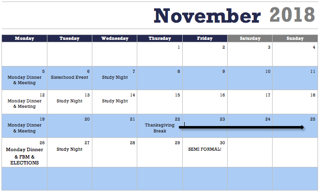 Calendar | Phi Mu at University of Kentucky