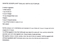 Recipe- While Eggplant & Octopus Summer Salad