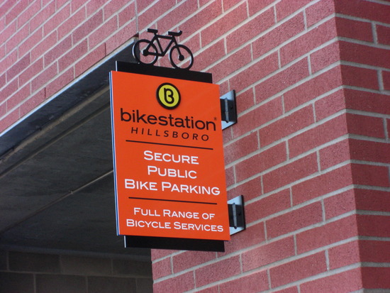 Bikestation Hillsboro Wayfinding Sign