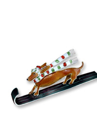 Dachshund Tobagganing Pin