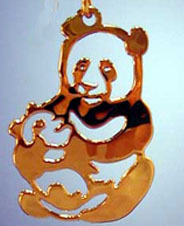 Momma Panda Holding Her Baby Pendant on a Chain