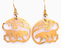 Small Leopard on a Branch Earrings