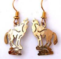 Small Wolf Howling Earrings