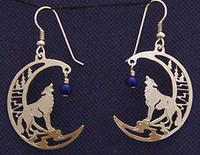 Wolf with Lapis Earrings