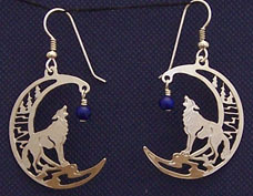 Wolf with Lapis Earrings Wolf with Lapis Earrings