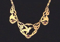 Hummers and Garnets Necklace