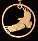 Medium Round Eagle Pendant on a Chain