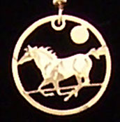 Galloping Mustang Pendant on a Chain