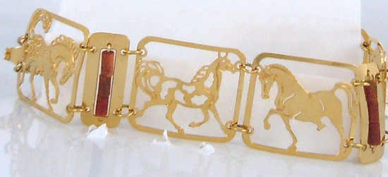 Gold Horse Squares Bracelet